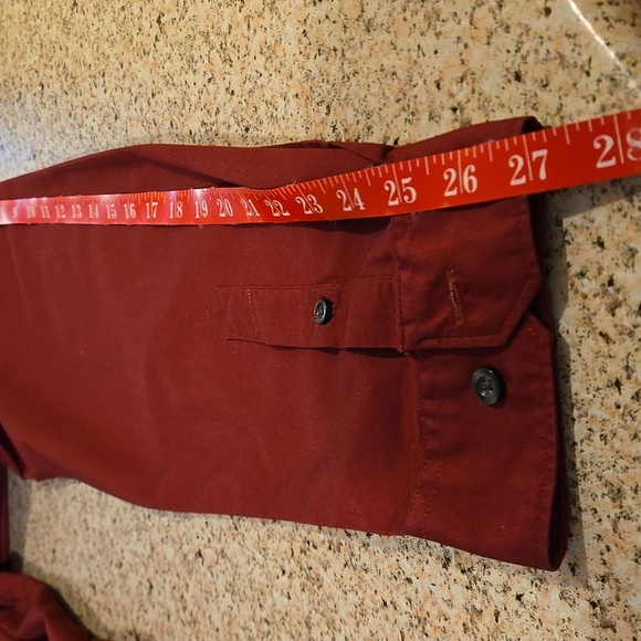 Mix & NY Slim Fit Dress Shirt Burgundy Button Down Long Sleeve Men size XXL - Picture 8 of 11